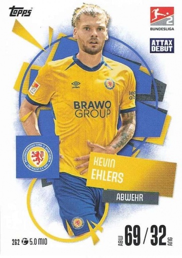 262 Kevin Ehlers (Eintracht Braunschweig) MA Debut ( MABL25/26 )