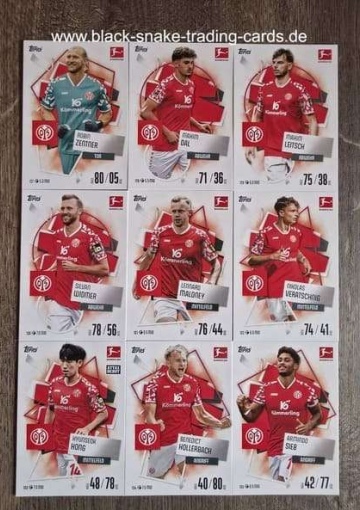 Basis Karten FSV Mainz 05 ( 127 - 135 ) ( MABL25/26 )