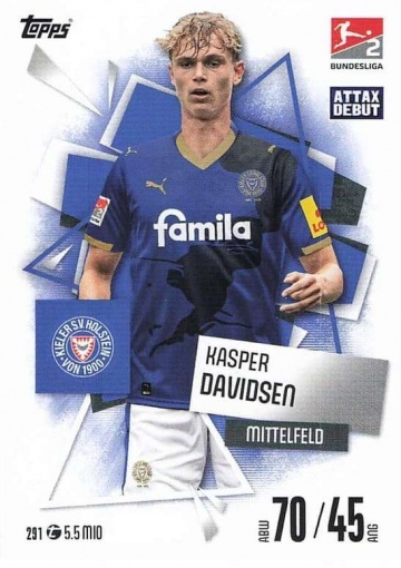 291 Kasper Davidsen (Holstein Kiel) MA Debut ( MABL25/26 )